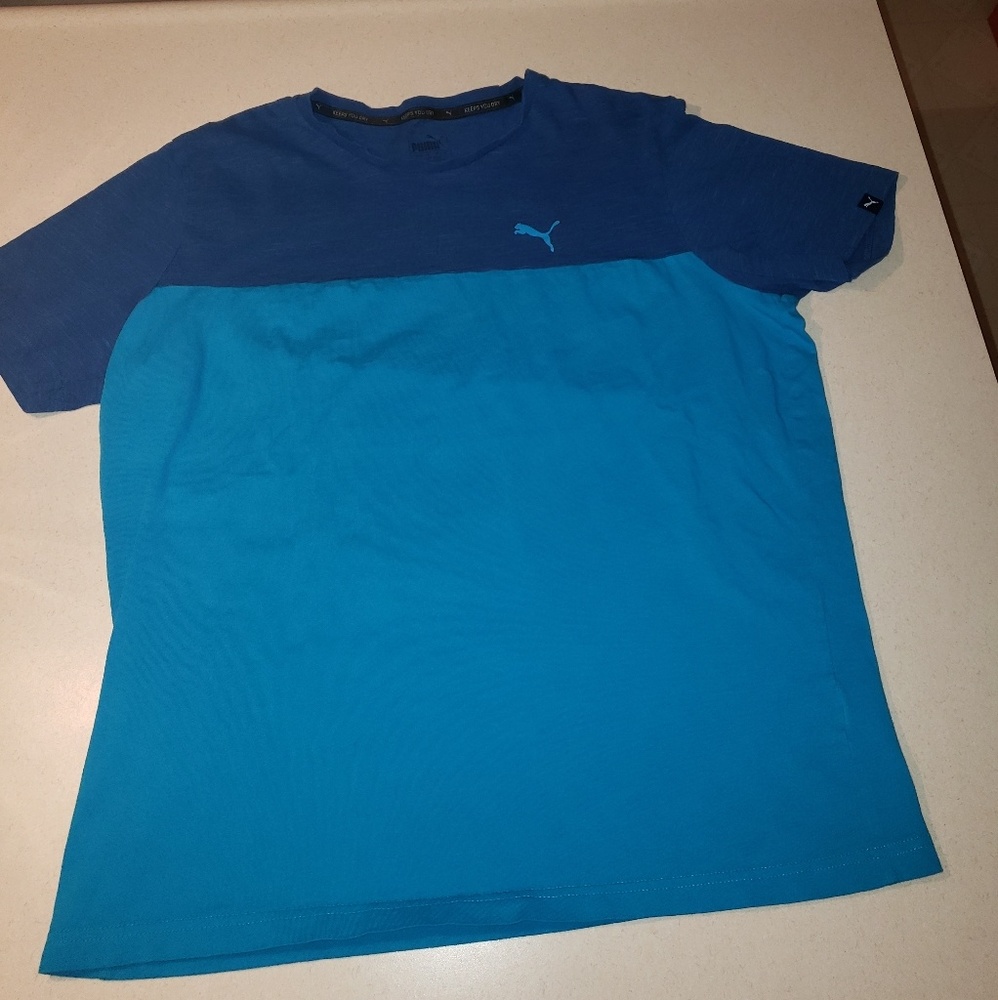 Puma Athletic Tee Blue Color Block